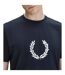 Unisex Adult M8536 608 T-shirt Navy Blue Fred Perry-4