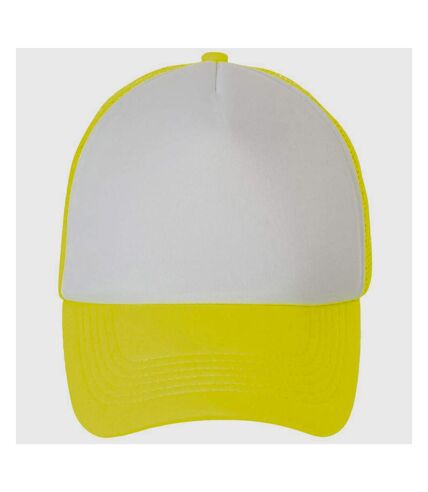 SOLS Unisex Bubble Contrast Cap (White/Neon Yellow)