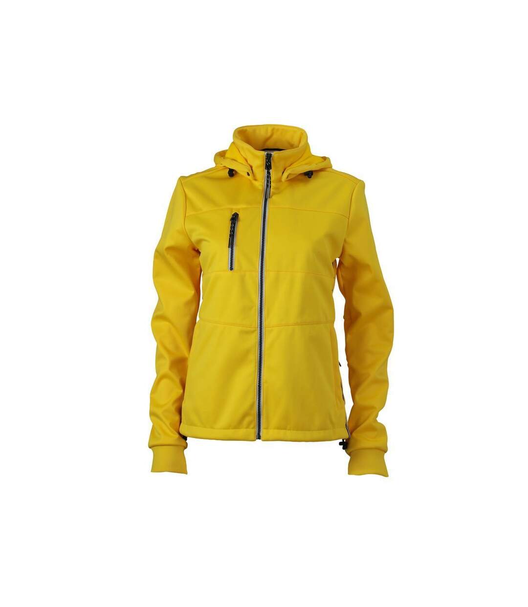 Veste softshell à capuche- femme JN1077 - jaune - coupe-vent et imperméable