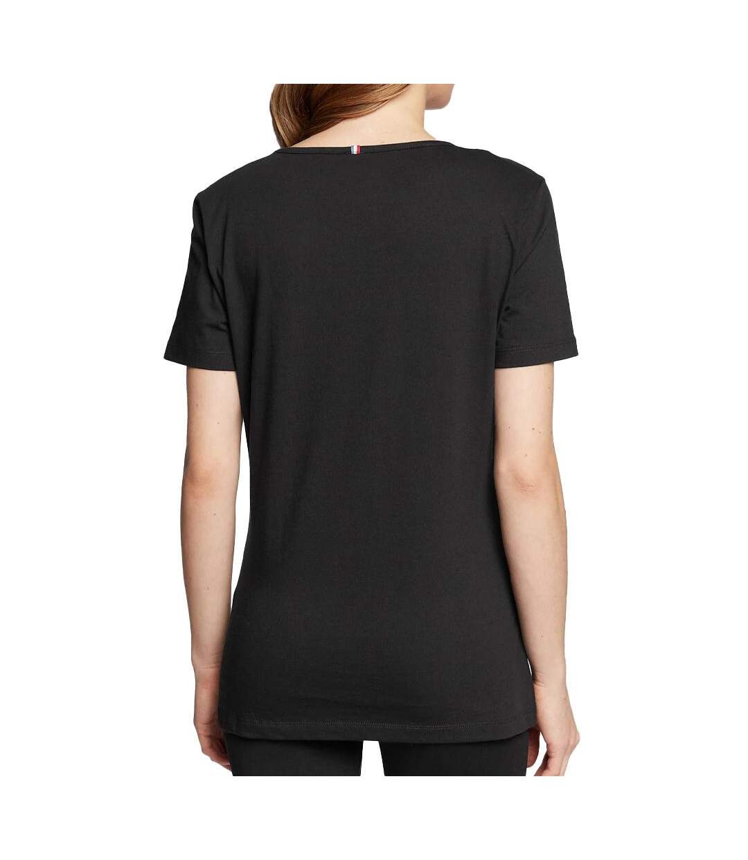 T-shirt noir femme le coq sportif ess tee ss col-2
