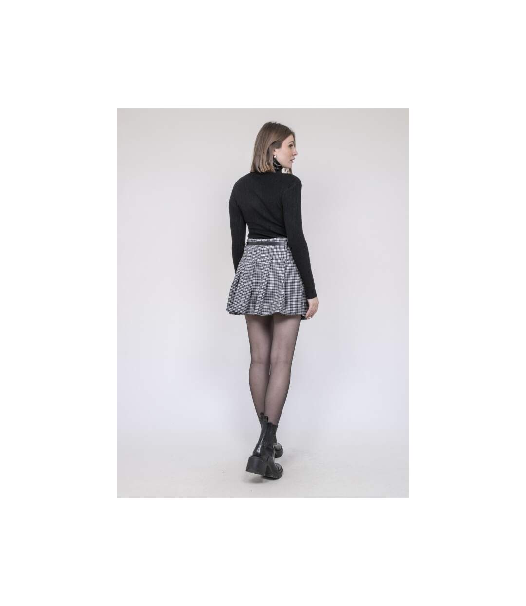 Jupe-short plissée à carreaux XOMELLE - Dona X Lisa-2