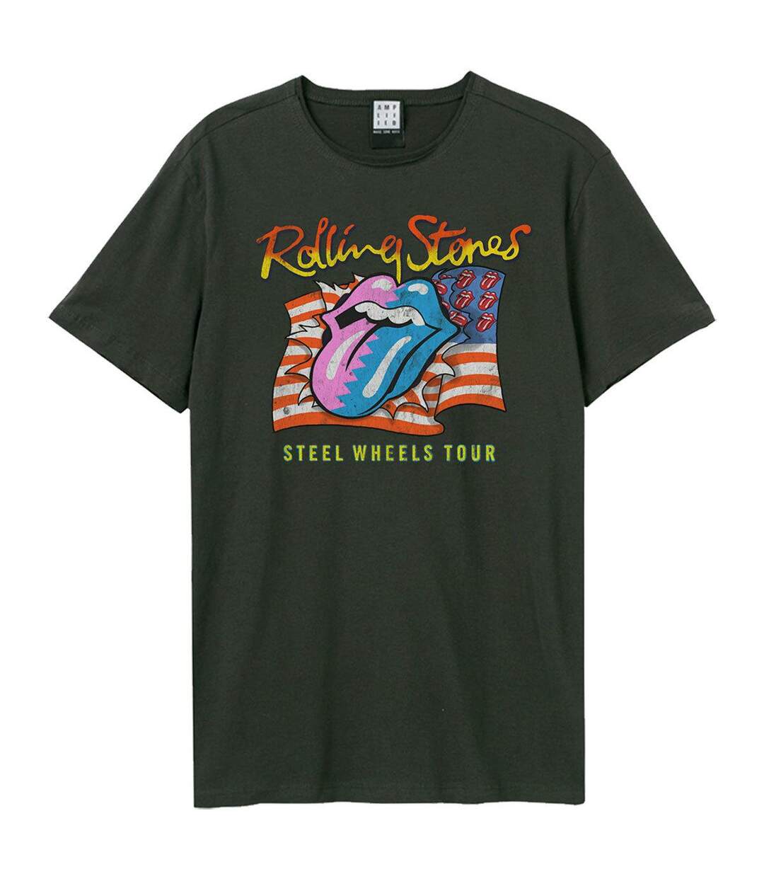 Unisex Adult The Rolling Stones T-shirt Charcoal Amplified-1