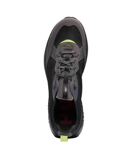 Mens Kane Runn Textile Lace Up Shoes Black Hugo