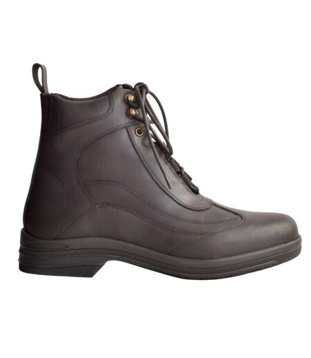 Womens/ladies Kilcott Oiled Leather Ankle Boots Brown Brogini