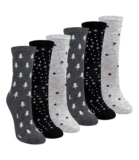 Sock Snob - 6 Paires de Chaussettes Femme Fantaisie Étoiles en Coton Douces