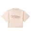 Womens/ladies Embroidered Logo Crop T-shirt Pink Off-White-1