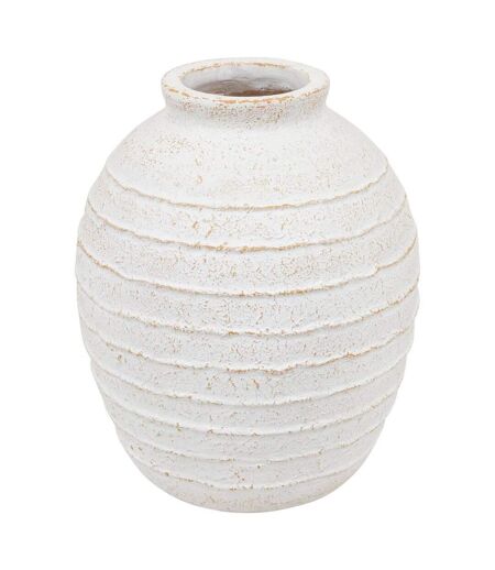 Vase Jarre Déco Romia 38cm Blanc