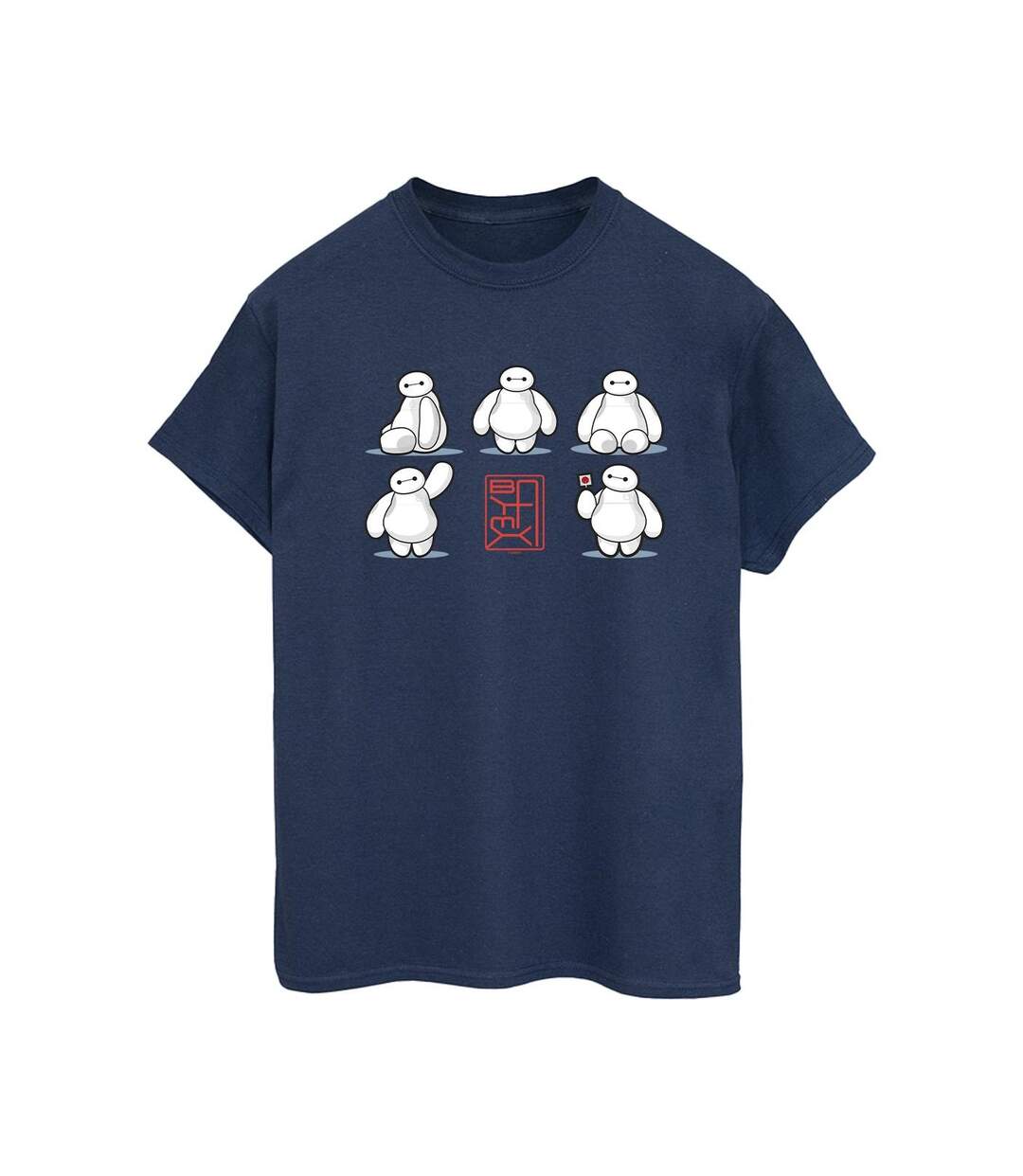Disney - T-shirt BIG HERO BAYMAX MANY POSES - Femme (Bleu marine) - UTBI15585-1