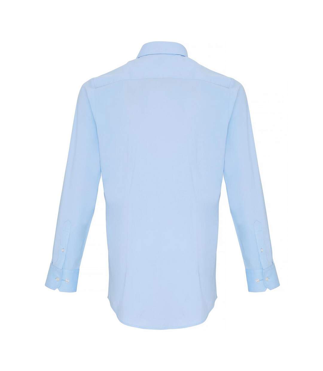 Unisex adult poplin stretch long-sleeved shirt pale blue Premier-2