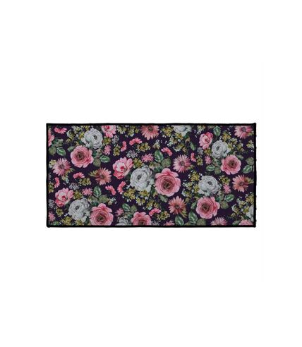 Tapis Déco Flower Life 57x115cm Prune & Rose