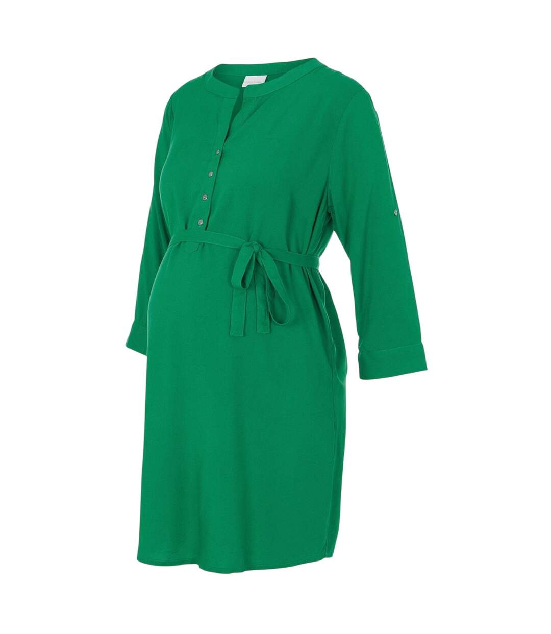 Womens/ladies Regular 3/4 Sleeve Tunic Dress Green Mamalicious-2
