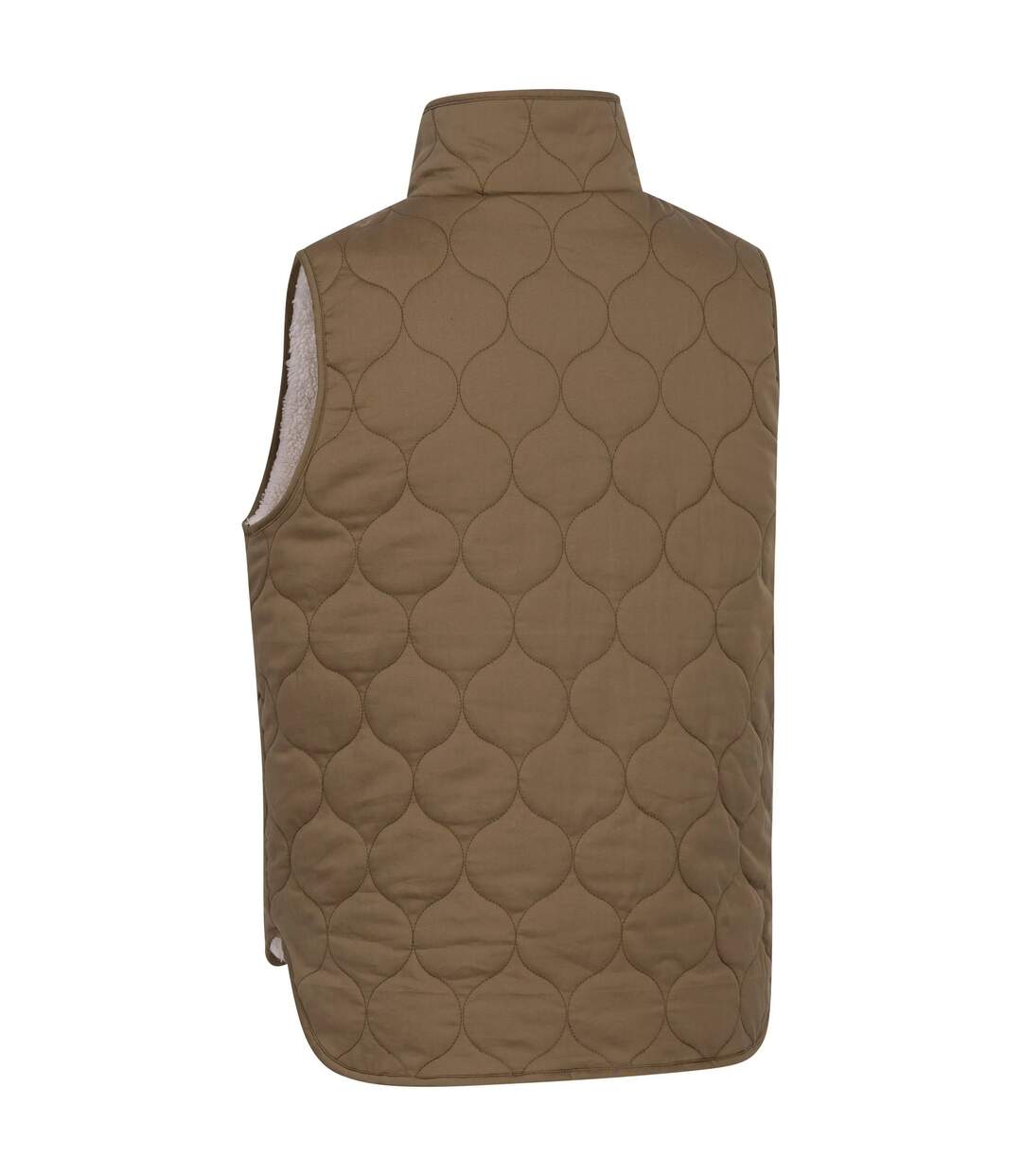 Veste Matelassée Et Unie Sans Manches À Col Montant Edwina Femme Kaki Clair Trespass-3