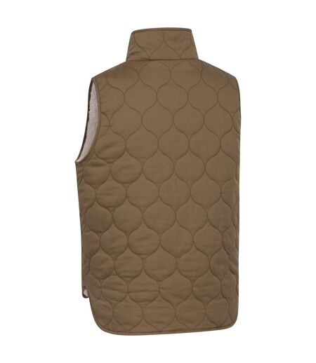 Veste Matelassée Et Unie Sans Manches À Col Montant Edwina Femme Kaki Clair Trespass