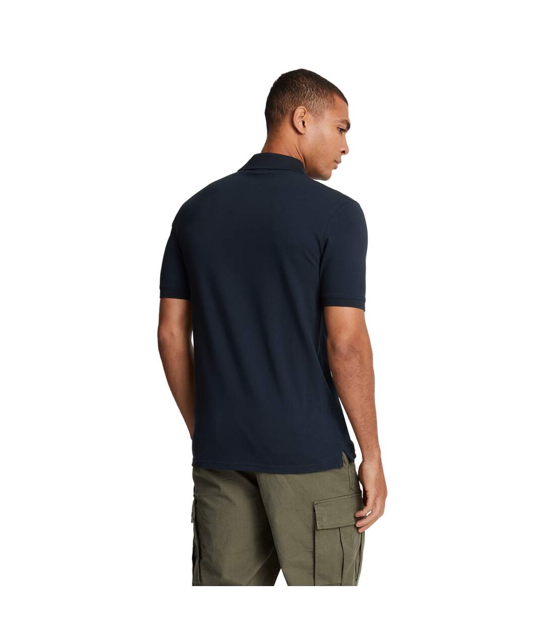 Polo uni pour hommes marine foncée Lyle & Scott-2