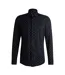 Mens Dotted Point Collar Long-sleeved Shirt Dark Blue Boss-2