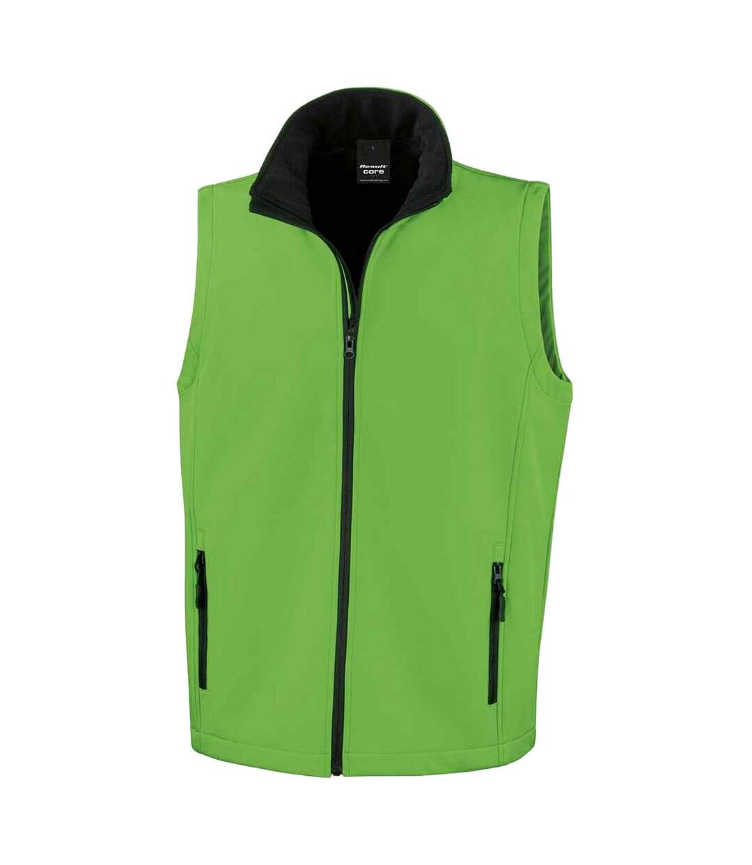 Mens core printable soft shell bodywarmer vivid green/black Result-1