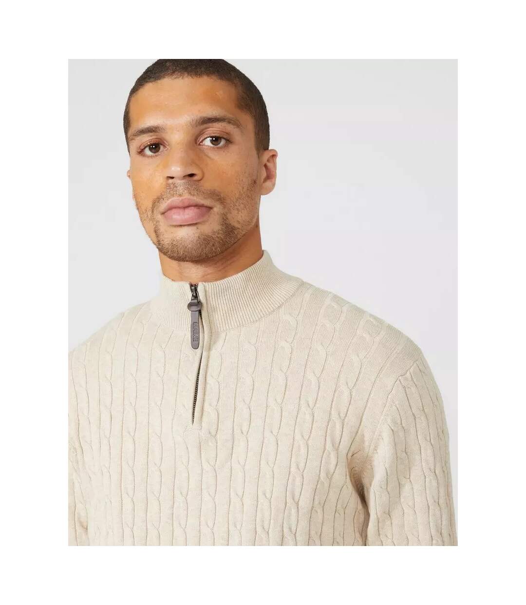 Pull Homme Beige Gris Maine-4