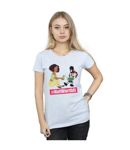 Disney T-shirt en coton Womens/Ladies Wreck It Ralph Tiana And Vanellope (Gris sportif) - UTBI44983