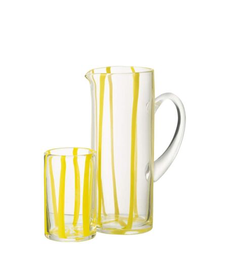 Carafe Rayures en Verre Ophelie 25cm Jaune
