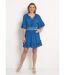 Robe courte plissée taille élastiquée-1
