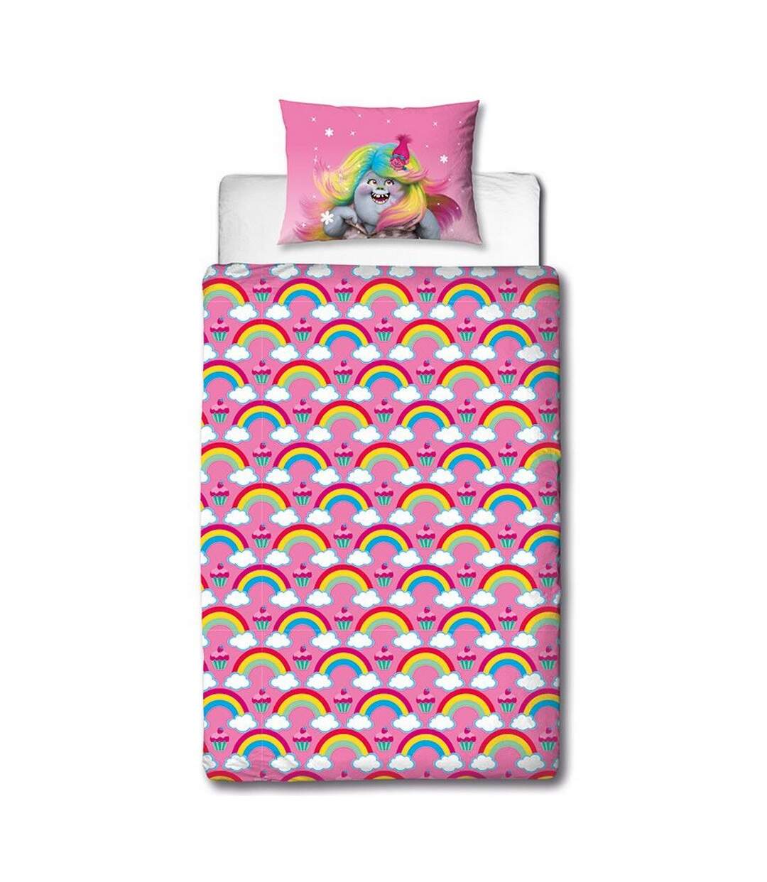 Dreams rainbow duvet cover set pink/blue Trolls-2