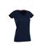 T-shirt Col V Claire Femme Bleu Marine Stedm An-1
