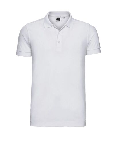 Russell Mens Pique Stretch Polo Shirt (White) - UTPC7232