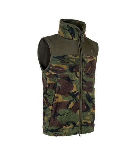 Mens Sherpa Fleece Gilet Green Brown Speero