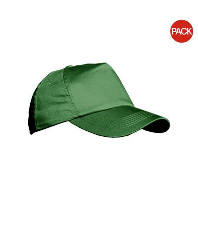 Lot de 2  casquettes unies adulte vert bouteille Result