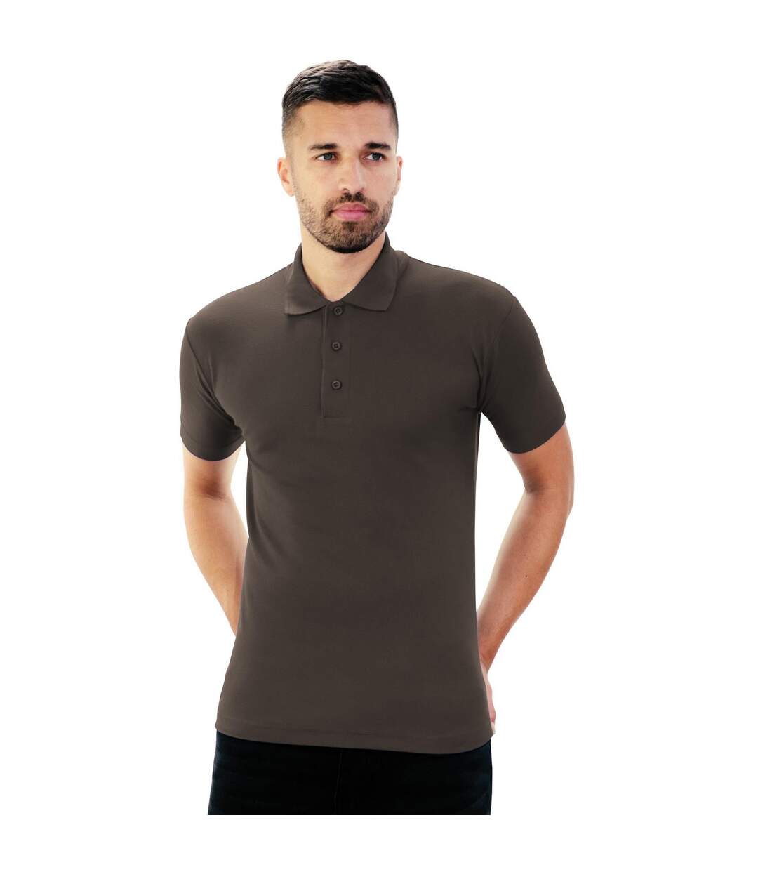 Classic Mens Pique Polo Charcoal Casual-1