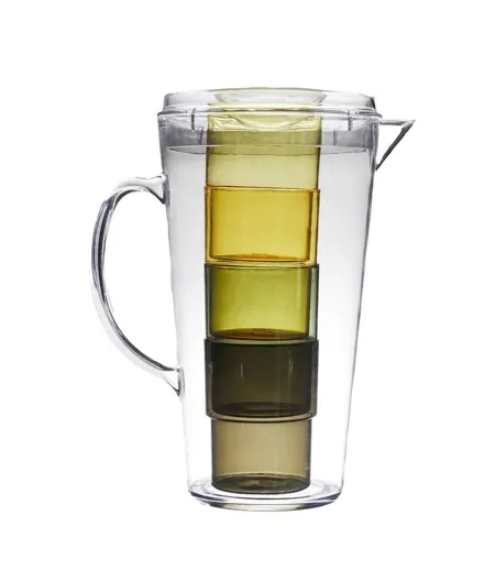 Pichet & 4 Verres Bain de Soleil 25cm Transparent