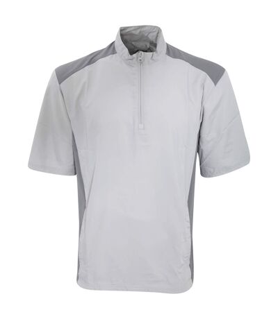 Adidas Mens Club Wind Water Resistant & Windproof Short Sleeve 1/4 Zip Neck Top (Stone) - UTRW3883