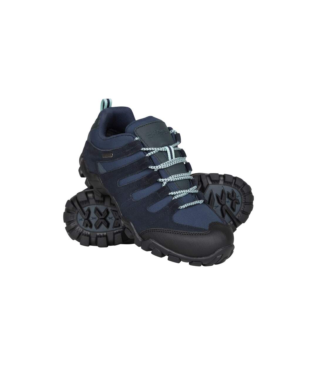 Womens/ladies Belfour Suede Waterproof Walking Shoes Dark Blue Mountain Warehouse-1