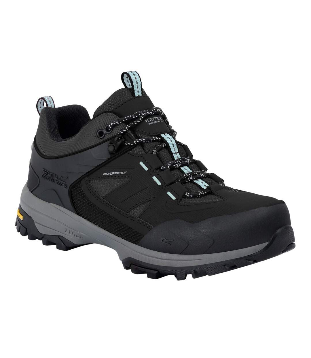 Chaussures De Marche Regen Femme Noir Turquoise Pâle Regatta-1