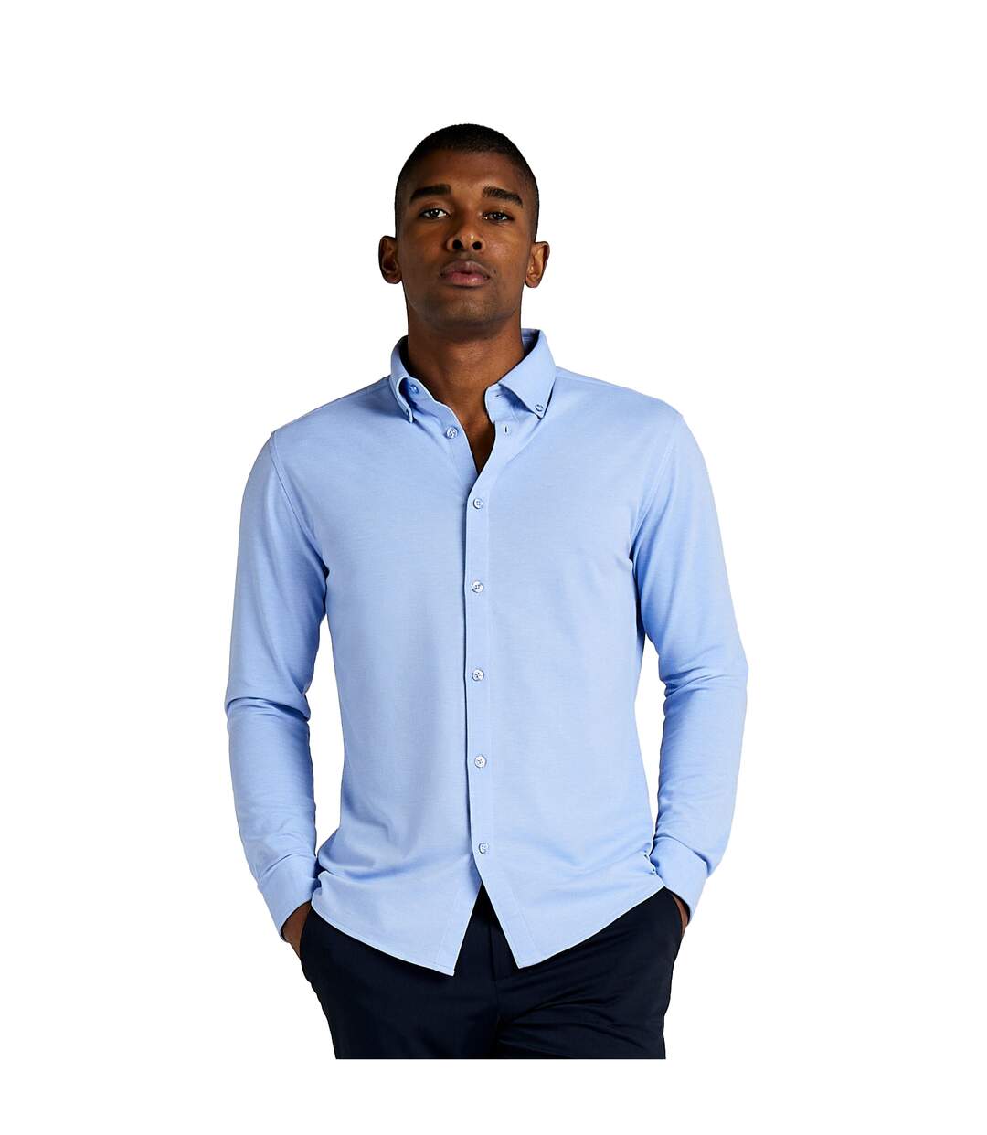 Chemise homme bleu clair chiné Kustom Kit Kustom Kit