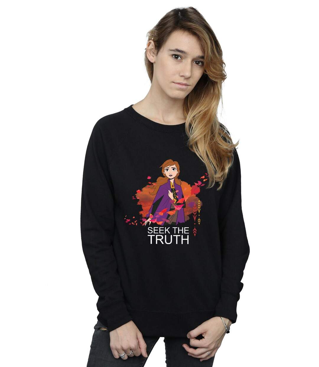 Disney - Sweat FROZEN ANNA SEEK THE TRUTH WIND - Femme (Noir) - UTBI18922-2