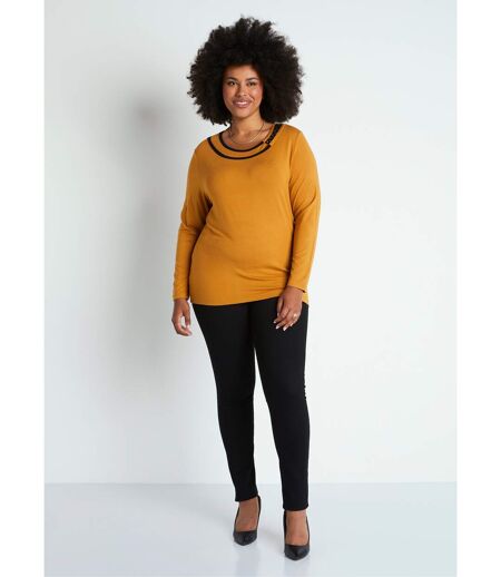 T-shirt fluide col rond avec strass