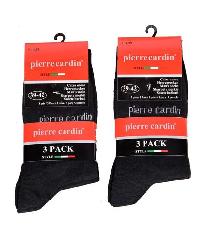 Chaussettes Homme Pierre Cardin Pack de 6 Paires Noires