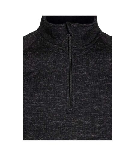 Mens Corsham Marl Half Zip Fleece Top Black Trespass