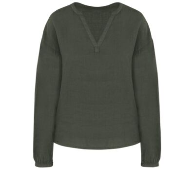 Chemise - Blouse en lin - Femme - PATS524 - vert kaki