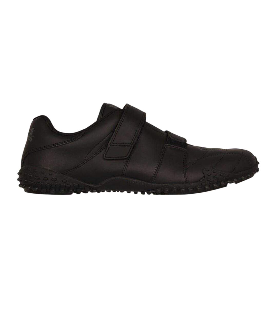 Mens Fulham Leather Trainers Black Lonsdale-1