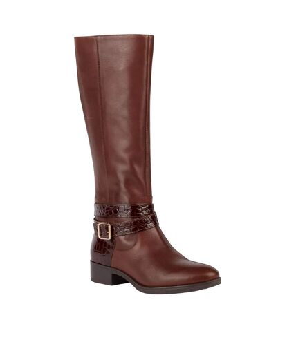 Geox Womens/Ladies D Felicity A Leather Boots (Brown) - UTFS10187