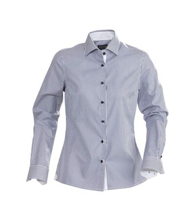 James Harvest Womens/Ladies Reno Stripe Formal Shirt (Navy) - UTUB433