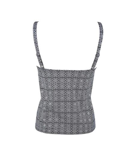 Haut de maillot de bain noir/blanc femme grain de sable tankini