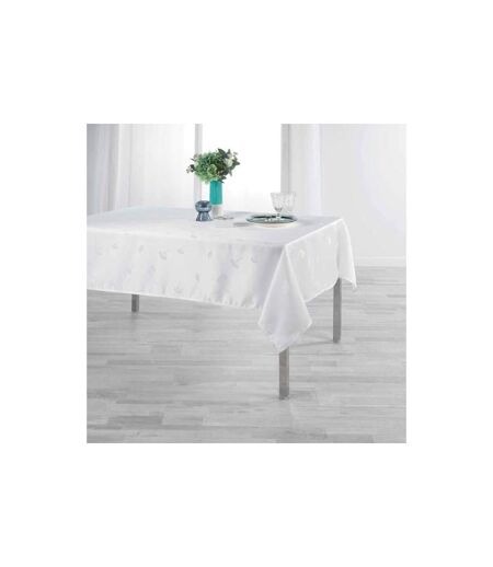 Nappe Imprimé Jacquard Ophélie 140x250cm Blanc