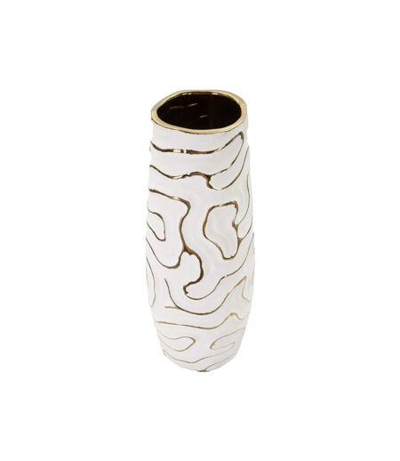 Vase Design en Céramique Lia 39cm Blanc