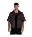 Chemise Manches Courtes Motif/style Géométrique Homme Marron SikSilk-2