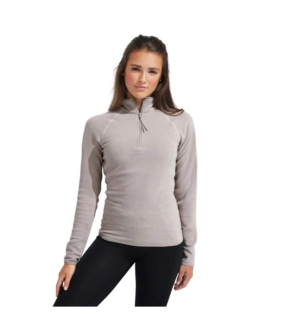 Womens/ladies recycled fitted active fleece top stone TriDri