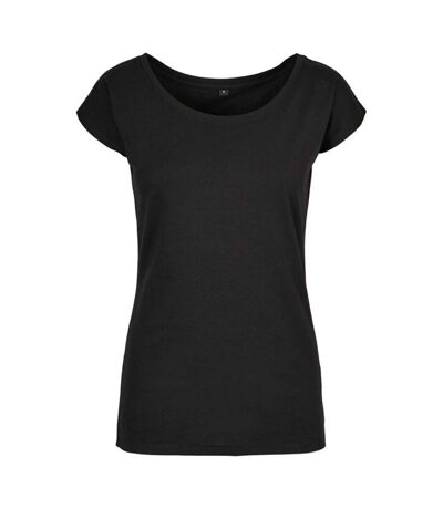 Build Your Brand Womens/Ladies Wide Neck T-Shirt (Cherry)