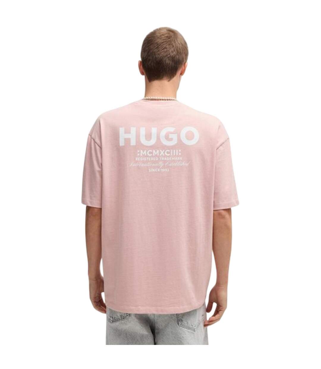 T-shirt Motif/style Imprimé Au Dos Mcmxciii Homme Rose Clair Hugo-3